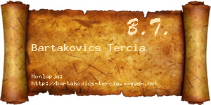 Bartakovics Tercia névjegykártya
